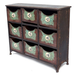 Metal Apothecary Chest With 9 Drawers - Products