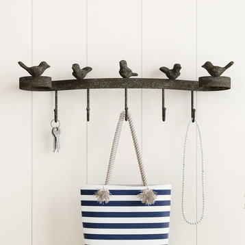 Decorative Birds on Ribbon Hook-Cast Iron by Lavish Home