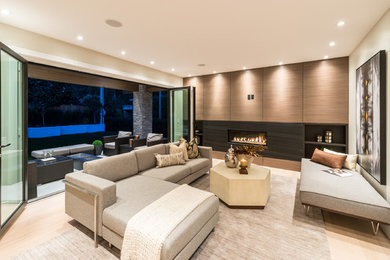 Example of a trendy living room design in Vancouver