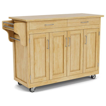 Classic Spacious Kitchen Cart, Ample Storage Space & Stainless Steel Hardware