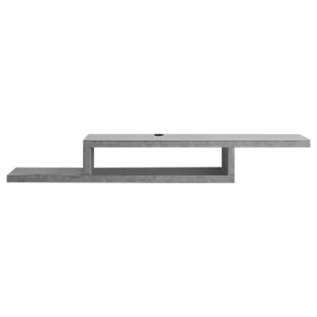 Asymmetrical Wall Mounted TV Console Entertainment Center Wall Decor 60-inch, Stone Gray