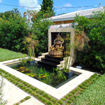 Zen Water Feature With Small Pond in Boca Raton, Florida