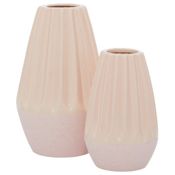 Contemporary Pink Ceramic Vase Set 32760