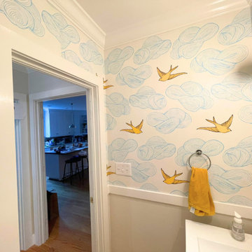 Palo Alto Custom Bookcase, Wallpaper, Trim