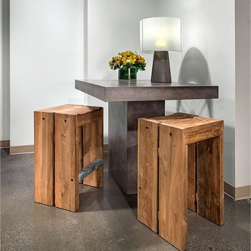 Seasonal Living Phil Counter Table and Solo Barstool in Reclaimed Teak