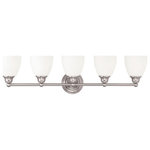 Livex Lighting - Livex Lighting 13665-91 Somerville - Five Light Bath Vanity - Mounting Direction: Up/Down  ShSomerville Five Ligh Brushed Nickel Satin *UL Approved: YES Energy Star Qualified: n/a ADA Certified: n/a  *Number of Lights: Lamp: 5-*Wattage:100w Medium Base bulb(s) *Bulb Included:No *Bulb Type:Medium Base *Finish Type:Brushed Nickel