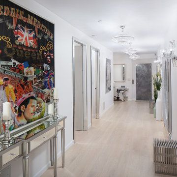 Hallway with Statement Art and Mirrors