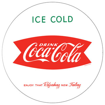 Coca Cola Chrome Ribbed Bar Stool, Ice Cold