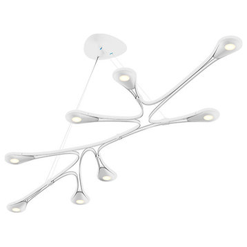 Abstraction Linear LED Pendant, Satin White