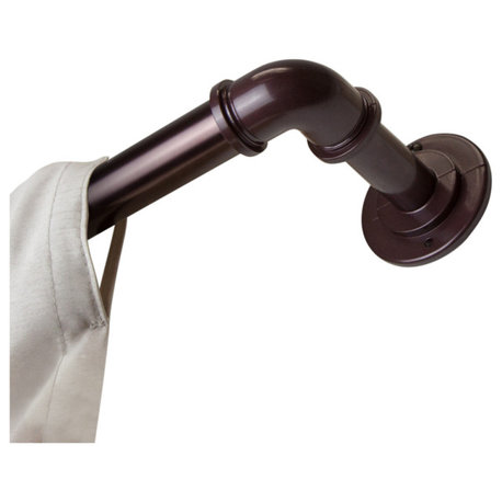 1" Pipe Blackout Curtain Rod, Bronze, 48"-84"