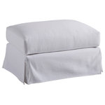 Barclay Butera - Marina Slipcover Ottoman White - The Marina series takes the classic contemporary styling of the Malcolm silhouette and adds the casual elegance of a skirted slipcover.