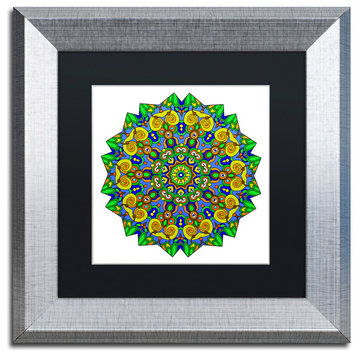 Ahrens 'Colorful Calming Mandala' Art, Silver Frame, Black Matte, 11"x11"