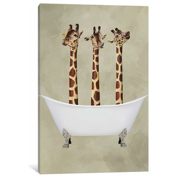 Giraffes In Bathtub by Coco de Paris Canvas Print, 26"x18"x1.5"