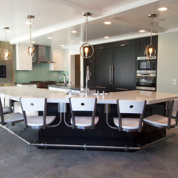 Kitchen Swing Barstool Seating-METAL WITH WOOD SEATS