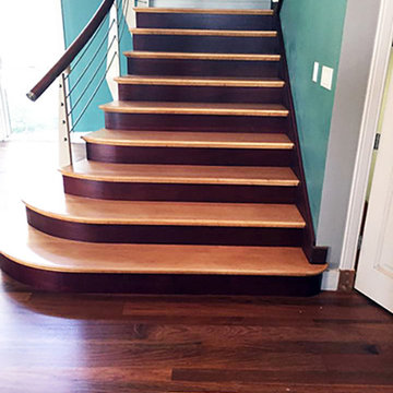 Brazilian Cherry Hardwood Floors with Maple Accents