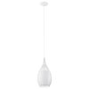 1x100W Pendant, White Finish & Opal Glass