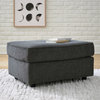 Ashley Furniture Cascilla Fabric Ottoman in Slate Gray & Black