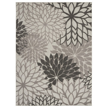 8 x 11 Silver and Gray Indoor Outdoor Area Rug