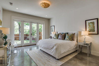 Bedroom - contemporary bedroom idea in Orange County