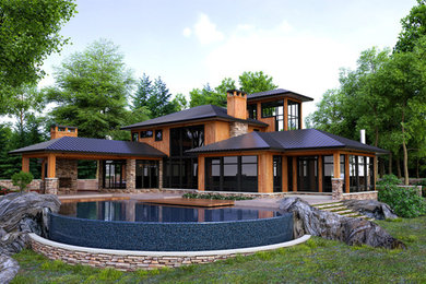 Contemporary exterior home idea in Detroit