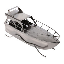 Yacht Wine Presenter, 15 x 7 inches, Iron - Products