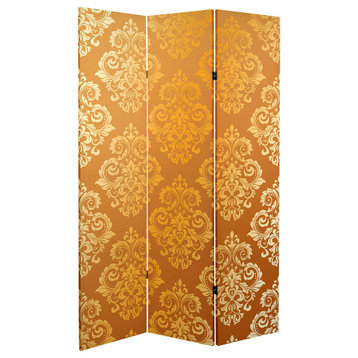 6' Tall Double Sided Baroque Wallpaper Canvas Room Divider