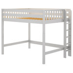 Sleep and Play USA - Becks Queen Size Loft Bed, White - Our Becks Queen Size Loft Bed gives you plenty of sleeping space for taller kids, teenagers, or adults and is also perfect for vacation homes or cabins. It features a Queen Size Loft Bed up top which has a 2000 pound weight capacity. You can leave it open underneath or add a desk, bookcase, or dresser to fit your specific needs. It is made from solid birch available in a white finish as shown, and is also available in natural or chestnut. Includes: top queen size loft bed, end ladder, 2 guardrails, and Euro-slats. At a later date, the loft bed will separate into a standard queen size bed. Be sure to ask one of our personal shoppers how this loft bed can grow with your child. The clearance under the loft is 52-1/2"H. Dimensions: 64"W x 88"L x 71"H