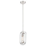 Designers Fountain - Kenzo 1-Light Mini-Pendant, Polished Nickel - Beautiful from all angles.  The Kenzo collection is iconic in design with a modern twist.