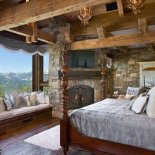 bedroom view in mountains