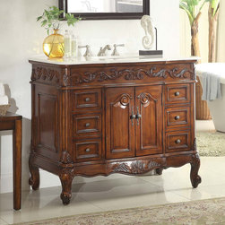 Adelina 48 inch Traditional Old Fashioned Look Bathroom Vanity - Bathroom Vanities And Sink Consoles