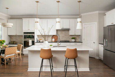 Example of a transitional kitchen design in Charlotte