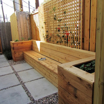 A Grass Alley Becomes a Relaxing Spot to Sit and Grow Herbs and Flower