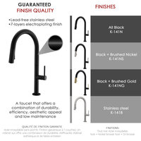 STYLISH Kitchen Sink Faucet Single Handle Pull Down Dual Mode Stainless Steel