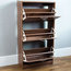 Modern Stylish Shoe Storage Cabinet, MDF With 3-Drawer for Space Saving, Walnut