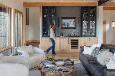Living room - contemporary living room idea in Portland
