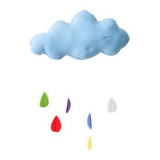 Fashion Room Pendant Ins Wall Ornament Blue Cloud + 6 Pcs Random Color Raindrops