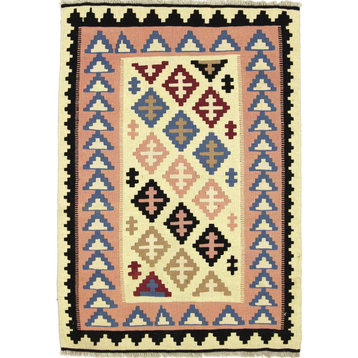 Persian Kilim Fars 4'10"x3'4" Hand Woven Oriental Rug