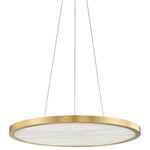 Hudson Valley Lighting - Hudson Valley Lighting 6324-AGB Eastpt - 24 Inch 30W 1 LED Pendant o - Our Eastport collection draws inspiration from anEastport 24 Inch 30W Aged Brass AlabasterUL: Suitable for damp locations Energy Star Qualified: n/a ADA Certified: n/a  *Number of Lights: 1-*Wattage:30w LED bulb(s) *Bulb Included:No *Bulb Type:LED *Finish Type:Aged Brass