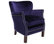 Jenny Arm Chair, Royal Blue, Cherry Mahogany, Velvet