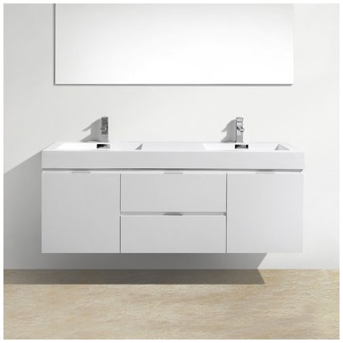 Double Vanity For Flanking Sconces, What Size Mirror For 60 Vanity