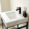 Funes Bath Vanity without Mirror, Matte Black Support, 24'', White Stone Top