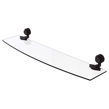 Venus 24" Glass Shelf With Dotted Accents, Antique Bronze