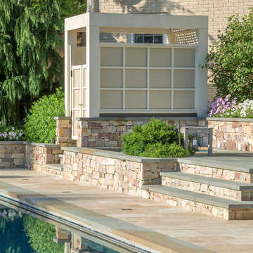 Outdoor shower and changing room