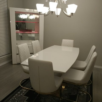 Sylvania Dining Table, Naomi Chairs, Elegance China Cabinet