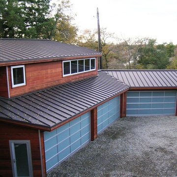 Metal Roofing and Glass Garage Doors