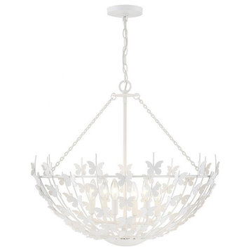 6 Light Pendant In Modern Style-23.25 Inches Tall and 28 Inches Wide-Bisque