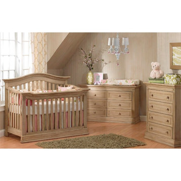 Baby Cache Montana Traditional Wood 4-in-1 Convertible Crib in Driftwood