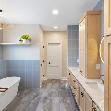 Coastal Casual Primary Bath Remodel Overland Park, KS