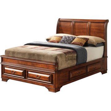 Glory Furniture LaVita King Storage Bed in Oak