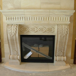 Closeup of Acanthus Leaf Fireplace - Indoor Fireplaces